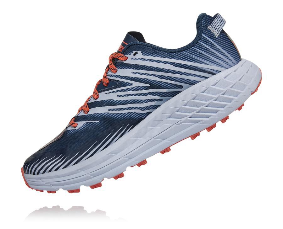 Hoka One One Trainers Womens Navy/White - Speedgoat 4 - 87915YTPB